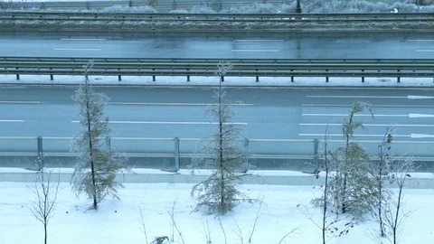 Winter highway in the city. Stock Footage 70804420