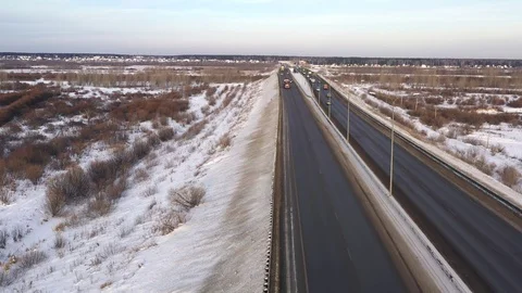 Winter highway Stock Footage 101404404
