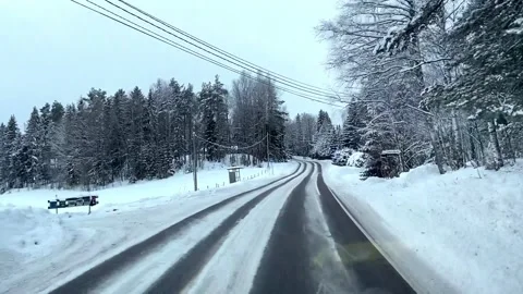 Winter in a highway Stock Footage 147616519