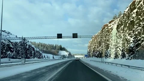 Winter highway Stock Footage 148067151