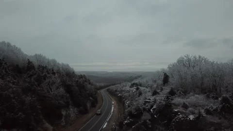Winter highway Stock Footage 208262104