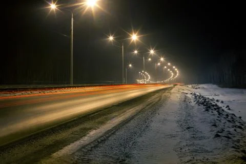 Winter highway Stock Photos
