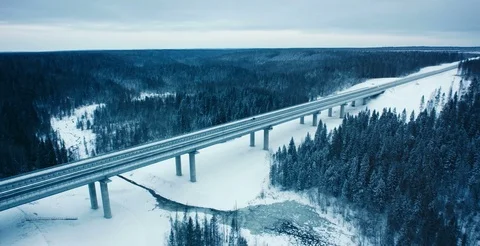 Winter Highway In Rural Area Video stock 79214583