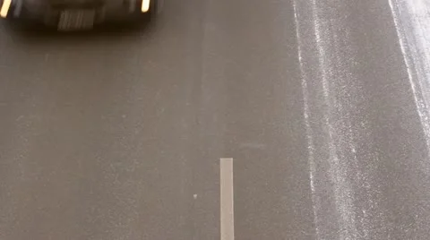Winter highway. Snow, blizzard, cars Stock Footage