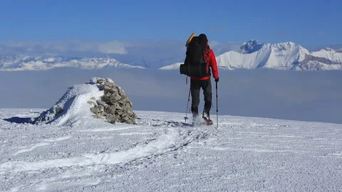 Winter hike. Stock Footage 132210991