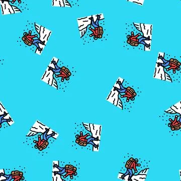 Winter hike winter vector seamless pattern 스톡 일러스트