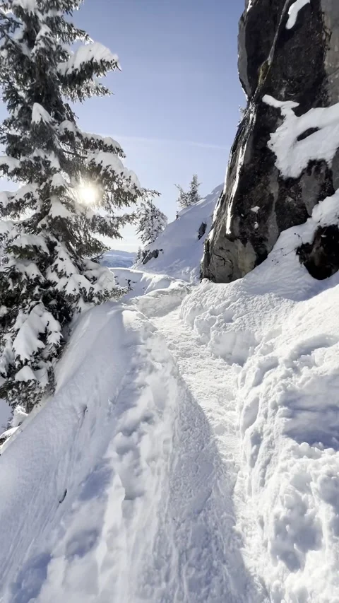 Winter hikes in the alps Stock Footage 301057241