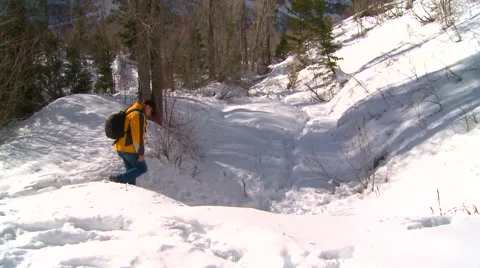 Winter Hiking Stock Footage 46645708