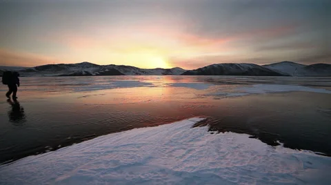 Winter hiking Stock Footage 47008964