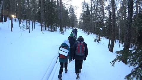 Winter hiking Stock Footage 116241702