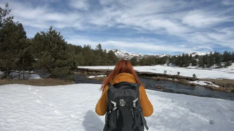 Winter hiking Stock Footage 172545745