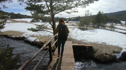 Winter hiking Stock Footage 172545749