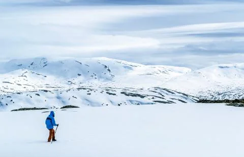 Winter hiking Stock Photos
