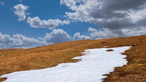 Winter hill slope time lapse scene Stock Footage 279179822