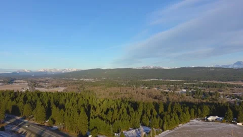 Winter Hills with Roads at Sunset Stock Footage 328965412