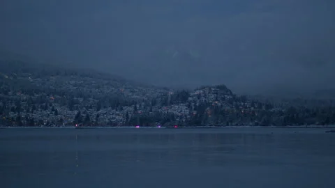 Winter hillside settlement Stock Footage 297922367