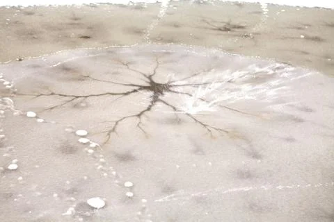 Winter hole in ice Stock Photos