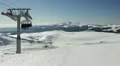 Winter Holiday Activities, Skiers Skiing, Cable Car Cabin Passing Over Nature HD Footage