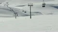 Winter Holiday Activities, Skiers Skiing, Cable Car Cabin Passing Over Nature HD Footage