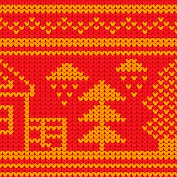 Winter Holiday Knitted Pattern. Abstract Sweater Design Stock Illustration