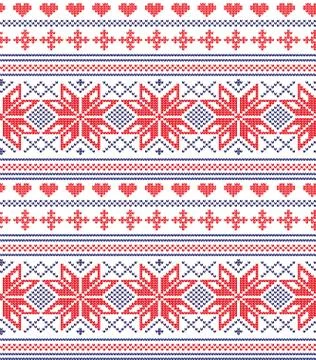 Winter Holiday Knitting Pattern with a Christmas Trees. Stock Illustration