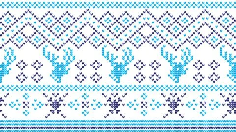 Winter Holiday Knitting Pattern with a Christmas Trees. Christmas Stock Illustration