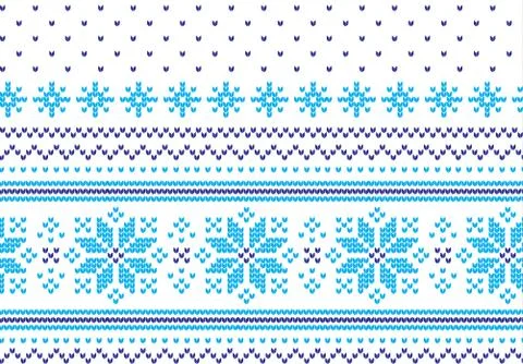 Winter Holiday Knitting Pattern with a Christmas Trees. Christmas Stock Illustration