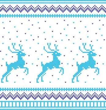 Winter Holiday Knitting Pattern with a Christmas Trees. Christmas Illustrazione stock