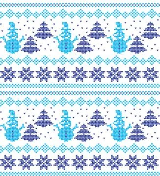 Winter Holiday Knitting Pattern with a Christmas Trees. Christmas Illustrazione stock