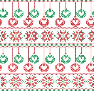 Winter Holiday Knitting Pattern with a Christmas Trees. Christmas Stock Illustration