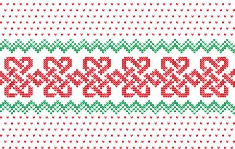 Winter Holiday Knitting Pattern with a Christmas Trees. Christmas Illustrazione stock