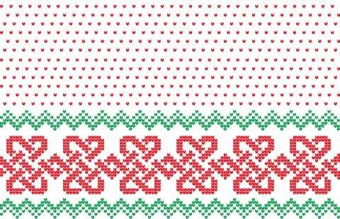 Winter Holiday Knitting Pattern with a Christmas Trees. Christmas Stock Illustration