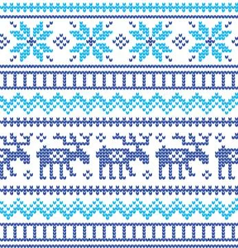 Winter Holiday Knitting Pattern with a Christmas Trees. Christmas Knitting Sw Stock Illustration