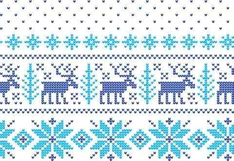 Winter Holiday Knitting Pattern with a Christmas Trees. Christmas Knitting Sw Stock Illustration