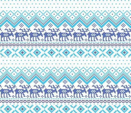 Winter Holiday Knitting Pattern with a Christmas Trees. Christmas Knitting Sw Stock Illustration