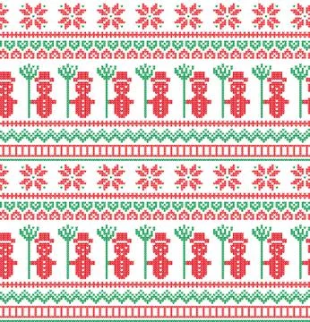 Winter Holiday Knitting Pattern with a Christmas Trees. Christmas Knitting Sw Illustrazione stock
