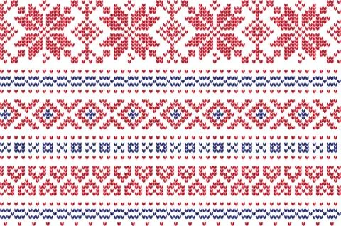 Winter Holiday Knitting Pattern with a Christmas Trees. Christmas Knitting Sw Stock Illustration