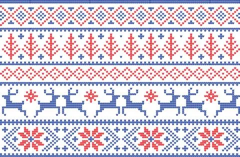 Winter Holiday Knitting Pattern with a Christmas Trees. Christmas Knitting Sw Illustrazione stock
