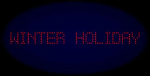 WINTER HOLIDAY Led Style Message with Glowing Dots Illustrazione stock