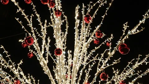 Winter holiday light decoration Stock Footage 146684577