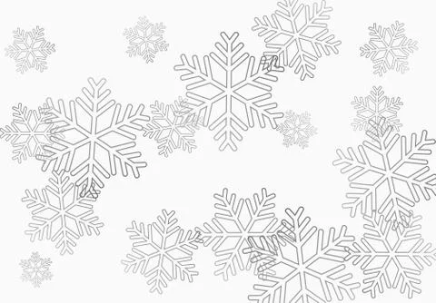 Winter holiday pattern with black snowflakes background Illustrazione stock