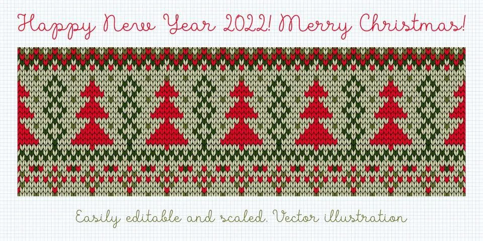 Winter Holiday Seamless Knitted Pattern Stock Illustration