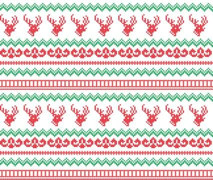 Winter Holiday Seamless Knitting Pattern Stock Illustration