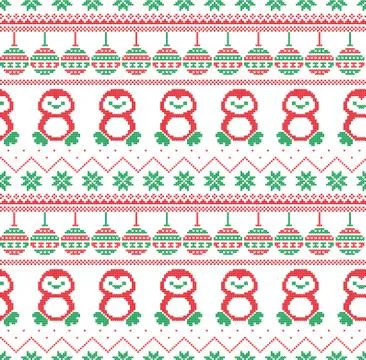 Winter Holiday Seamless Knitting Pattern Stock Illustration