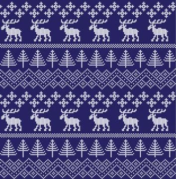 Winter Holiday Seamless Knitting Pattern Stock Illustration