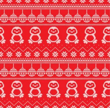 Winter Holiday Seamless Knitting Pattern Illustrazione stock