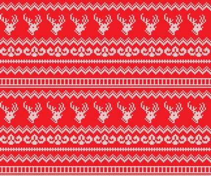 Winter Holiday Seamless Knitting Pattern Stock Illustration