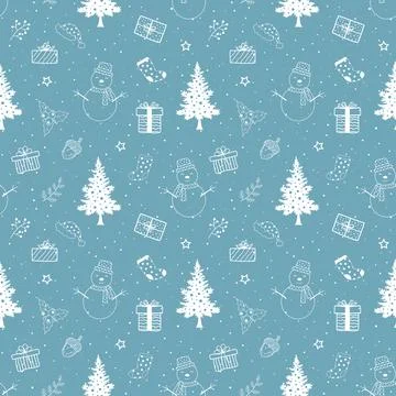 Winter holiday seamless pattern for Christmas or New Year decorative Stock Illustration