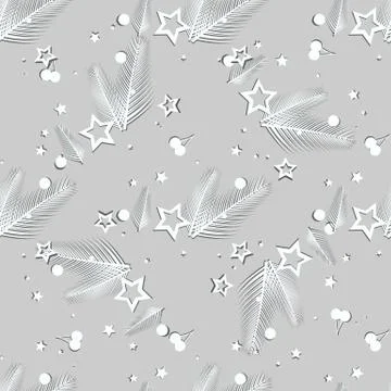 Winter holiday seamless pattern. Festive Christmas symbols wallpaper. Christm Stock Illustration