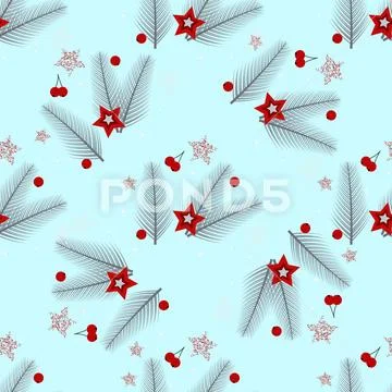 Winter holiday seamless pattern. Festive Christmas symbols wallpaper. Christm Stock Illustration